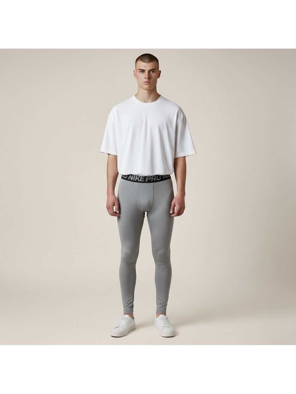 Nike Activewear Leggings Men 2XL Gray Compression Nike Pro Hyperwarm Gym Stretch